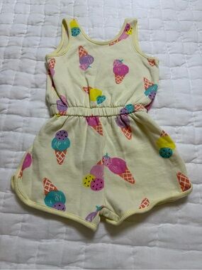 Zara Girls' Yellow Ice Cream Print Romper
